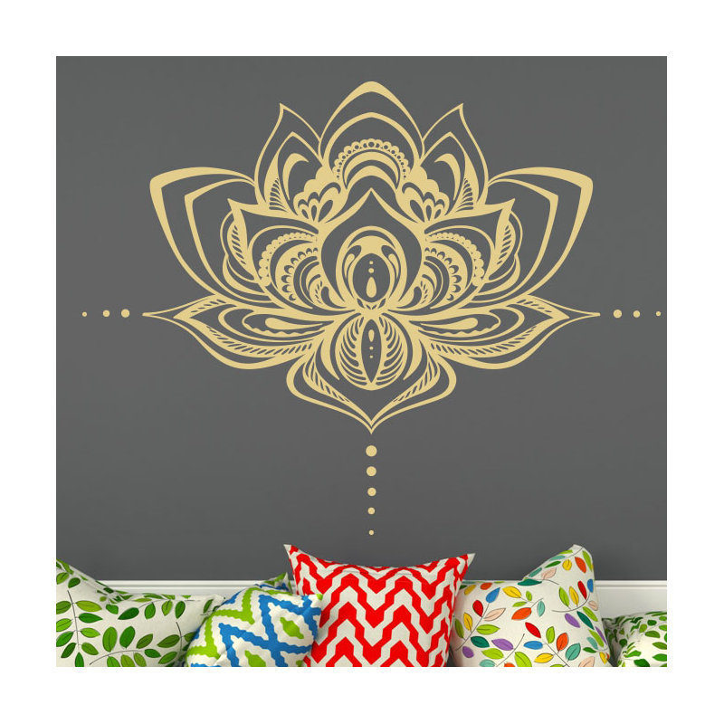 Décalcomanie murale fleur lotus Natazhat, Brun pâle