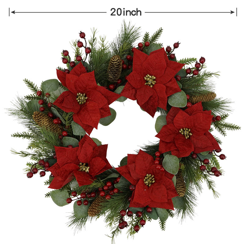 Couronne de Noël artificielle 20 pouces