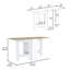 Table pliante avec design extensible en 3 formes, blanc / macadamia-1201063727