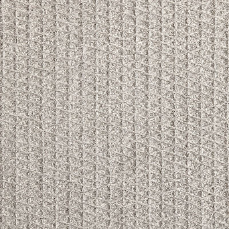 Beige Full Cotton Knitted Reversible Blanket with Textured Accent