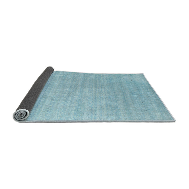 Tapis de zone bleu contemporain, Rond 8 pi x 8 pi