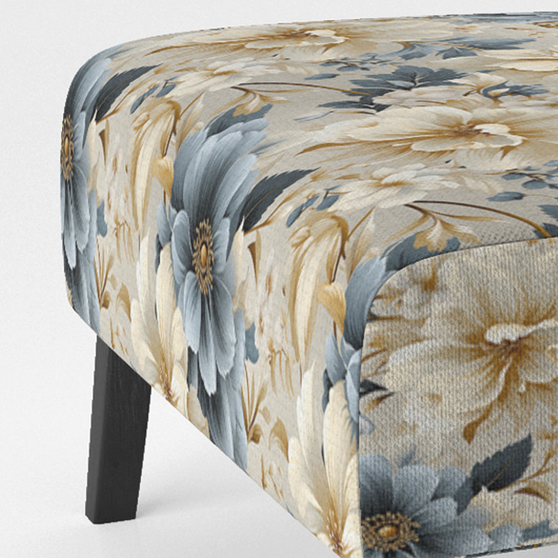 Rustic Victorian Brocade Victorian Motif - Chaise d'appoint de chalet rembourrée à motif floral
