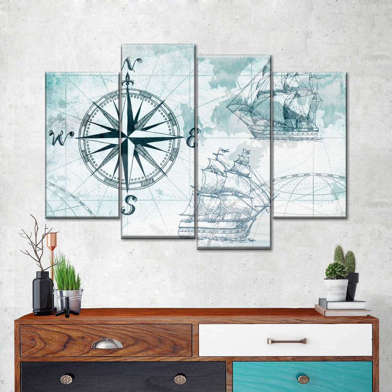 «Ocean Compass», reproduction sur toile, H 22 po x l 36 po x 1 po