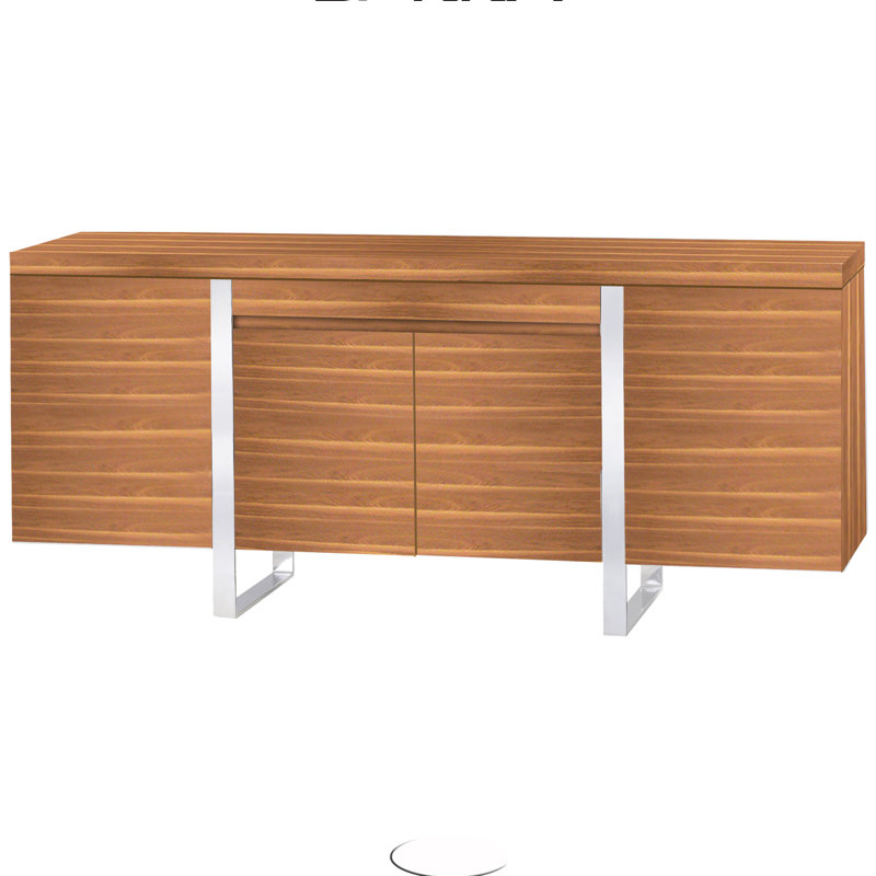 Buffet de 71 po de largeur Naro, Noyer, Argent
