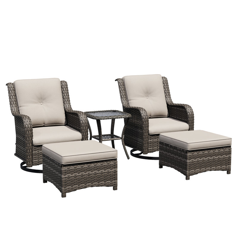 Osage 5-Piece Seating Group with Cushions, Beige