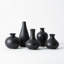 5 Piece 4.5“ Black Ceramic Bud Vase Set - Boho Modern Mini Living Room Fireplace Centerpiece