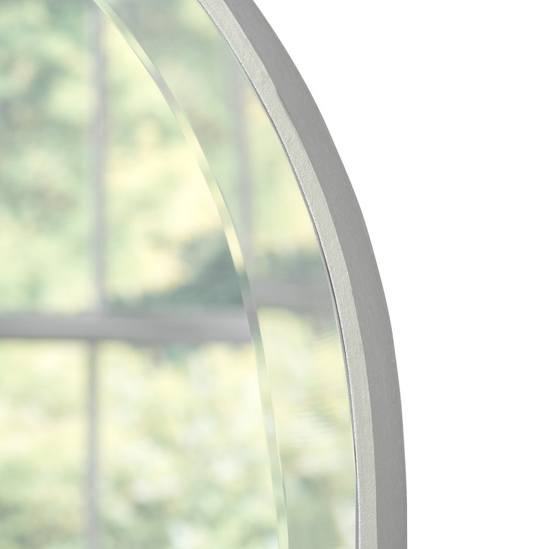 Drumourne Simple Arched Overmantle Mirror, Silver
