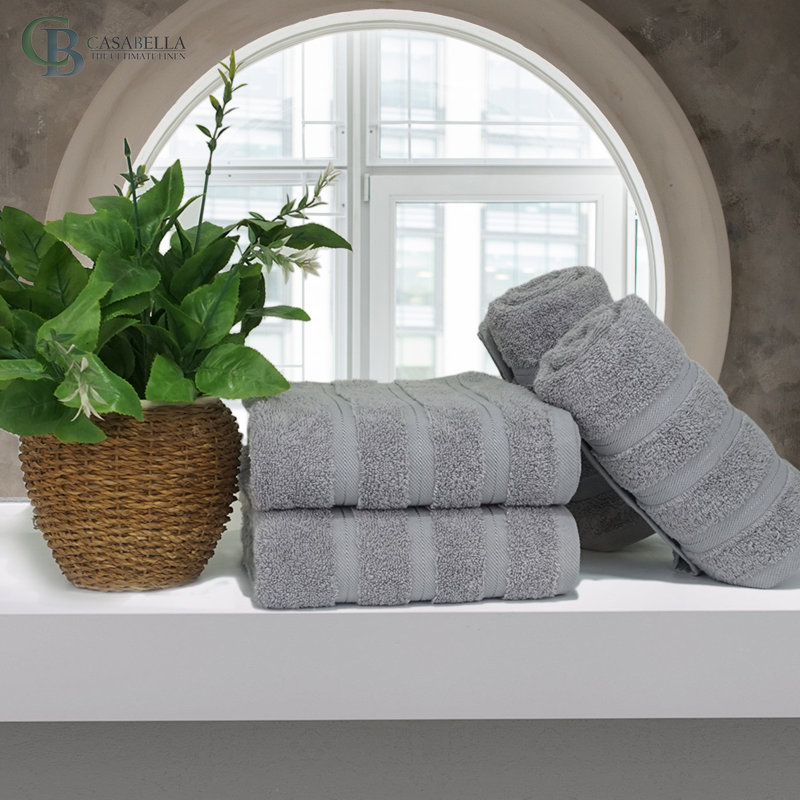 Casabella Luxury Hand Towel, Silver