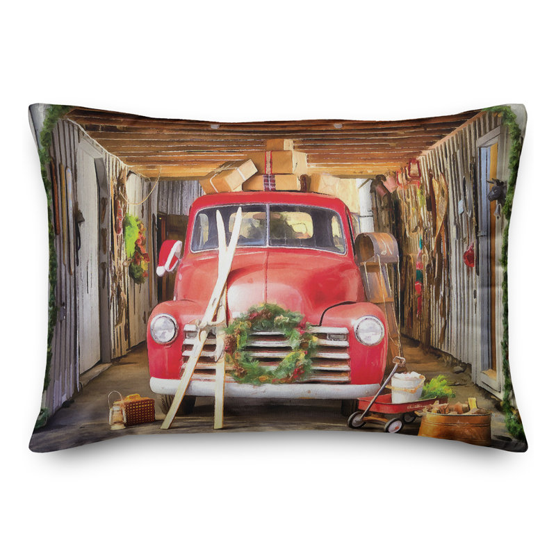  Housse et insert de coussin rectangulaire peint dans un garage peint