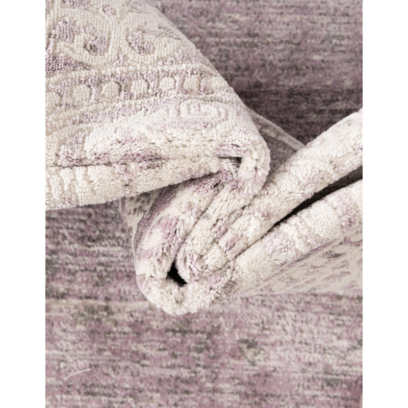 Tapis oriental Malynn, Rectangulaire 7 pi x 10 pi, Mauve / beige