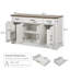 Grande armoire-buffet 55 po avec tablettes et portes, table basse de cuisine moderne en bois-65254412
