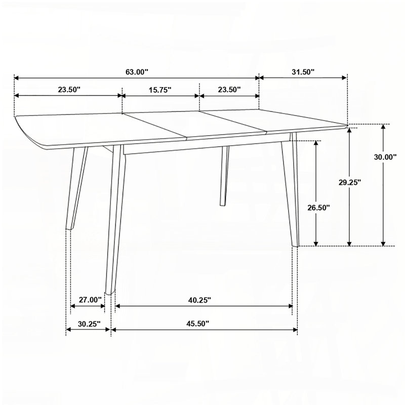 Mid-Century Rectangular Dining Table – Natural Walnut