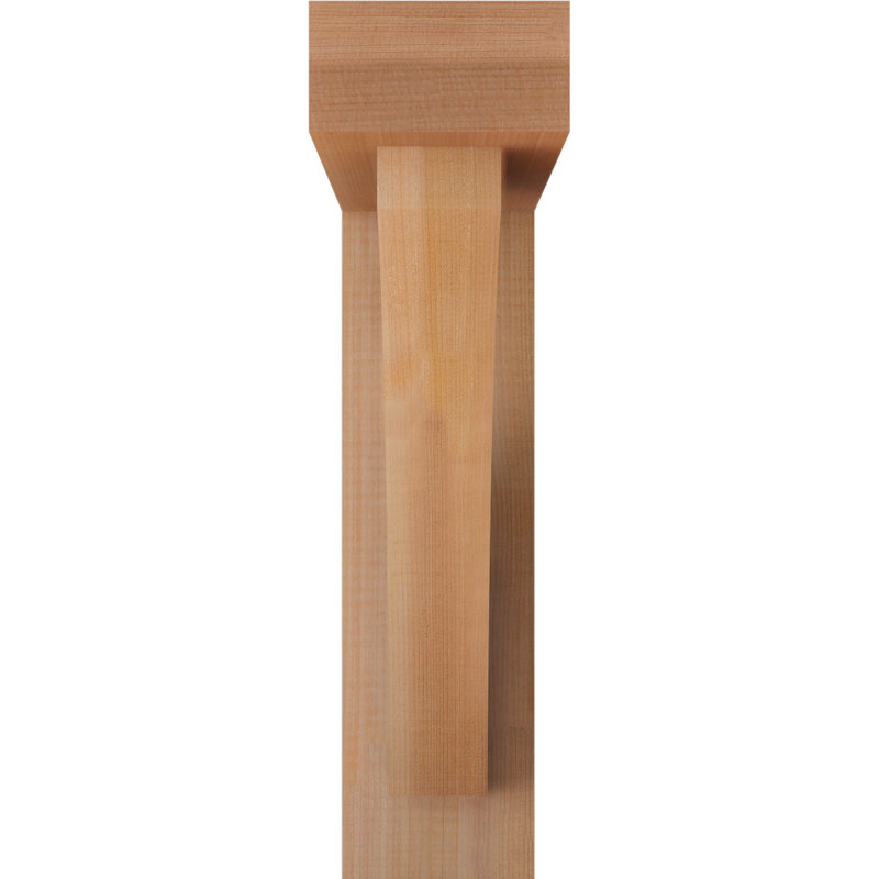 4"W x 16"D x 16"H Thorton Block Rough Sawn Bracket w/ Offset Brace, Western Red Cedar, 16 x 16