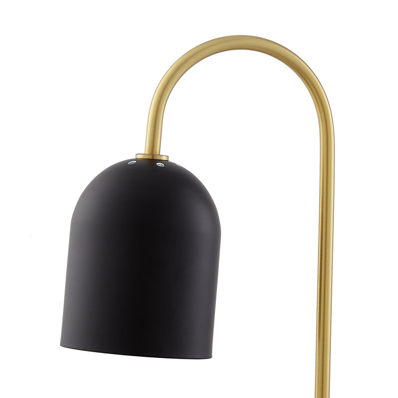 Lampe de bureau en métal Gilleod, Noir, Blanc
