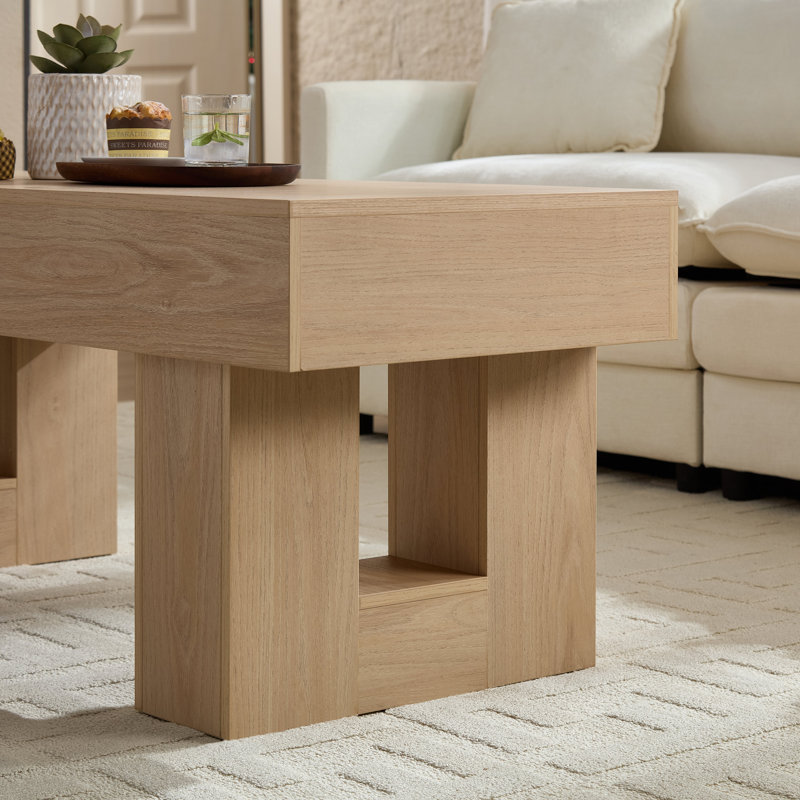 Table basse rustique Farmhouse, console d'entrée à 2 niveaux de 47 pouces avec base en U
