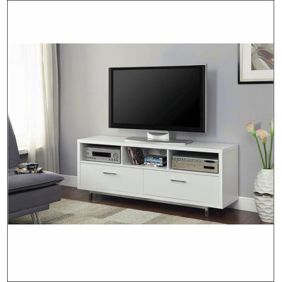 Console de télévision blanche avec tiroir de 60 po