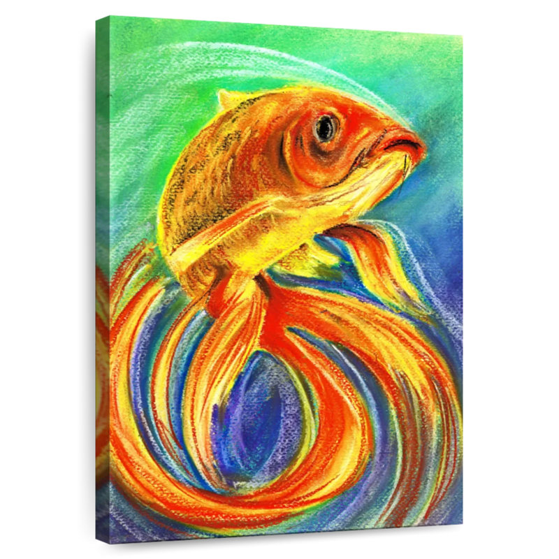 Brampt Gold Betta Fish, 39" H x 26" W