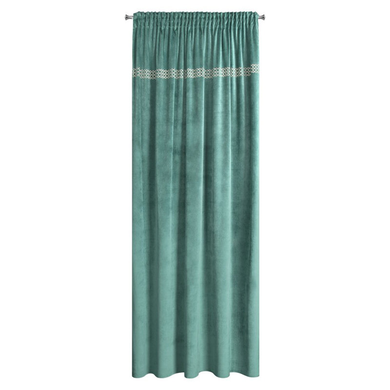 Jovita Polyester Blackout Eyelet Curtain Panel, Green