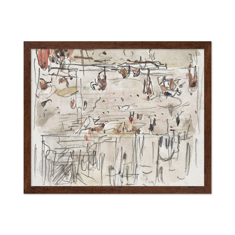 Dessin abstrait, Poster, Brown Framed, 11"H x 14"W
