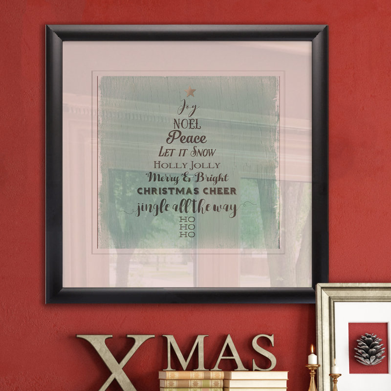 « christmas bravo », peinture, Blanc / aubergine / banane / brun clair / rouge br, H 17,5 po x l 17,5 po x P 1,5 po