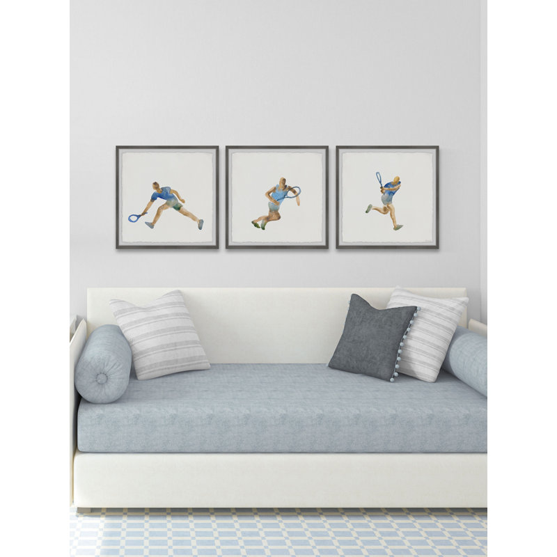 «Forehand and Backhand Triptych», ensemble de 3 reproductions encadrées, H 18 po x l 18 po