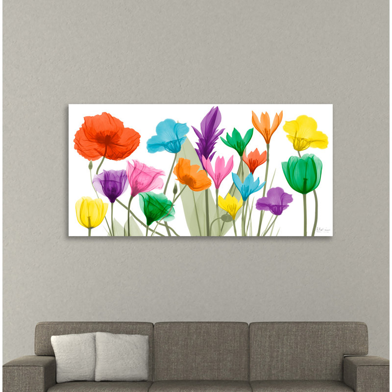«Pretty Floral Jewels 1», toile tendue par Albert Koetsier, H 18 po x l 36 po x P 1,5 po