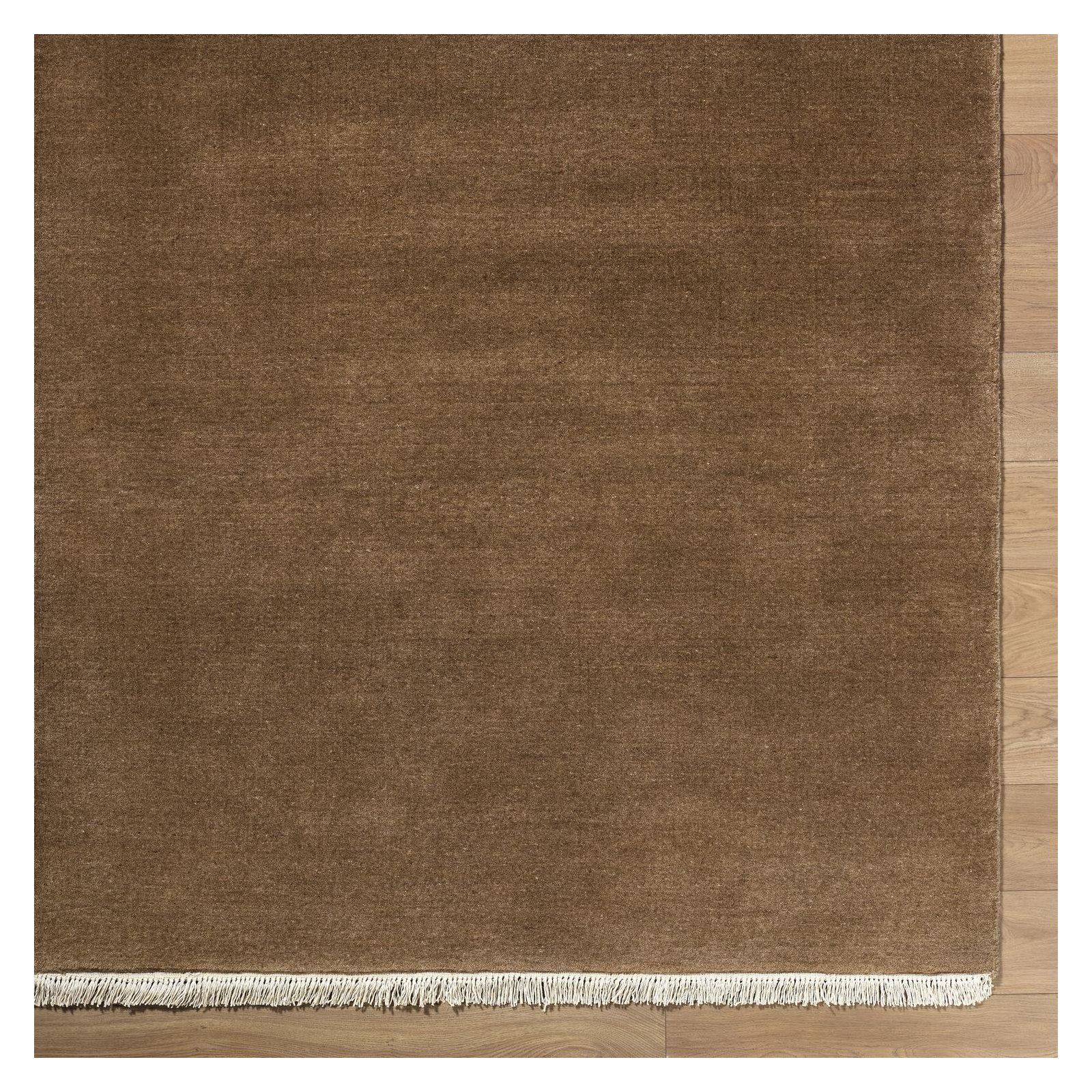 Clio Hand Loomed Wool Dark Brown Rug, Rectangle 9' x 12'