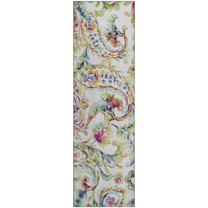 Premium Machine Washable Prisco Ivory Rug, Runner 2'3" x 7'6"