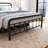 Metal Platform Bed Frame with Industrial Style Iron-Art Headboard/Footboard/Heavy Duty Frame/Under Bed Storage/No Box Spring Needed by Buckmaster-1169317304-1163392675