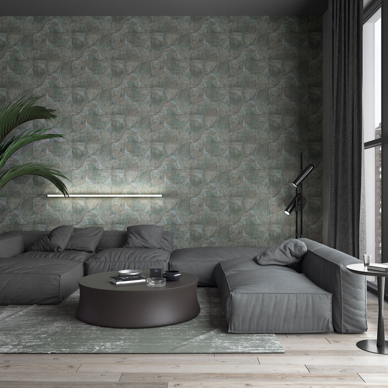 Lisbon 10.05cm x 53cm Textured Matte Wallpaper Roll, Grey/Brown