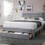Luxury Contemporary Queen Bed With Storage Drawer And Corduroy Headboard, Perfect For Modern Elegance And Space Efficiency-1904567055