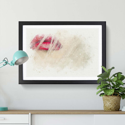 Pink Lips in Abstract - Framed Print