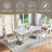 69" Dining Table Set, Faux Marble Dining Table Set With High Backrest Dining Chairs, Modern Kitchen & Dining Room Sets-2031958850-2031958685-2028345411