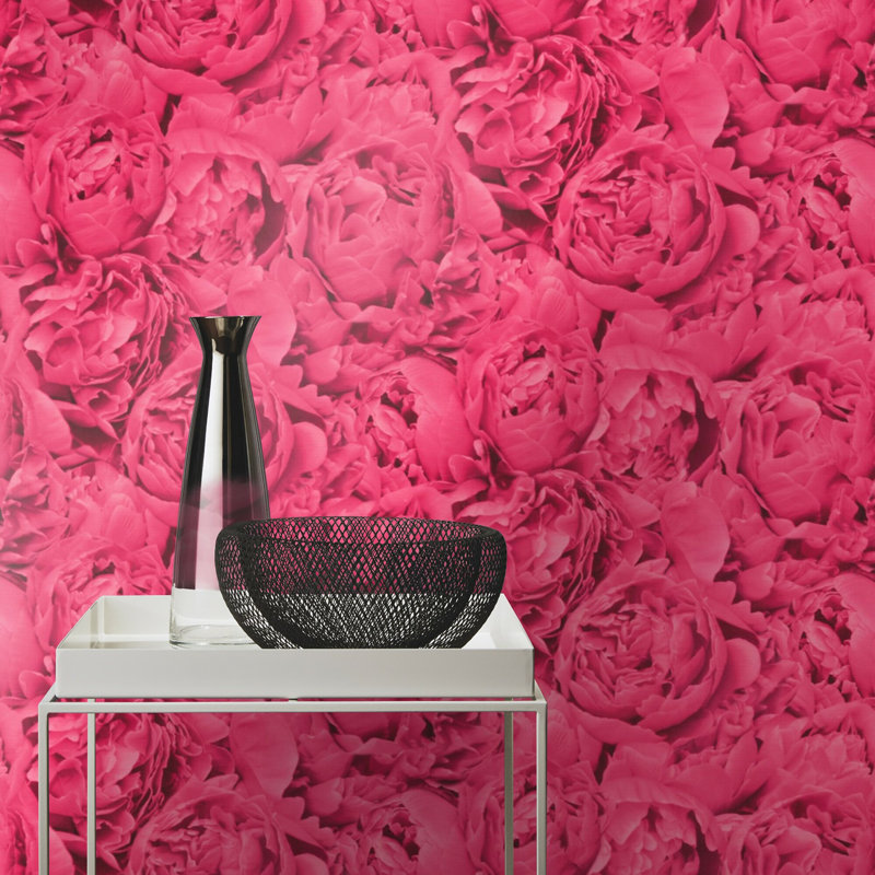 Rouleau de papier peint L 33 pi x l 20,5 po Riésel, Rose