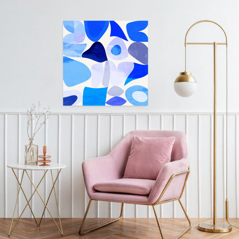 Art contemporain abstrait géométrique coloré, H 32 po x l 32 po