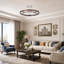 Plafonnier de style contemporain 32 pouces à 2 anneaux DEL Halo