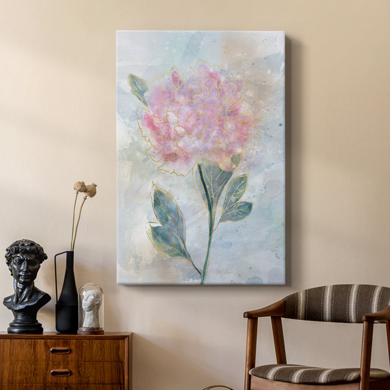 Vitrail pivoine - galerie Cavas sur mesure, H 18 po x l 12 po