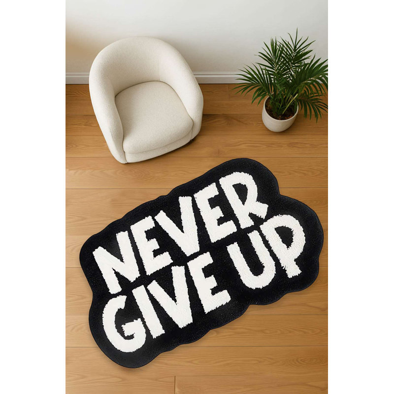 Tapis motif à poils longs noir Cloud