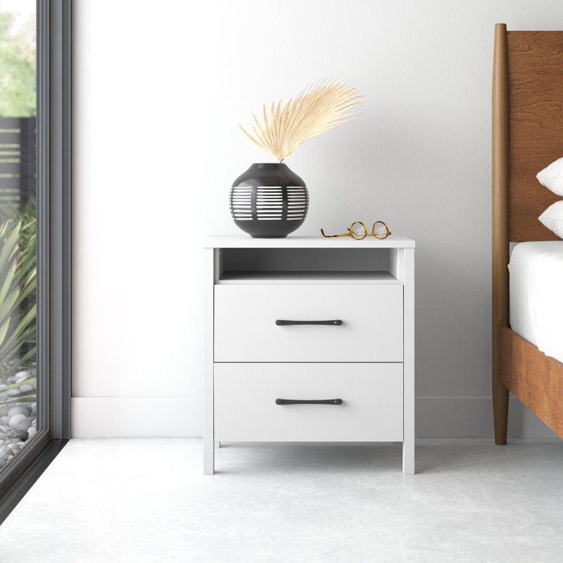  Allysyn 22.7" 2 Drawer Nightstand, White, Individual