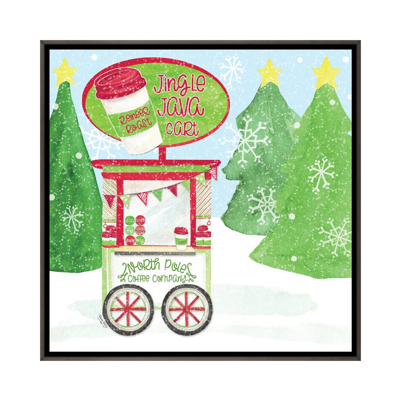 «Food Cart Christmas II Jingle Java» par Tara Reed - impression, H 18 po x l 18 po x 1,5 po, Aucun mat