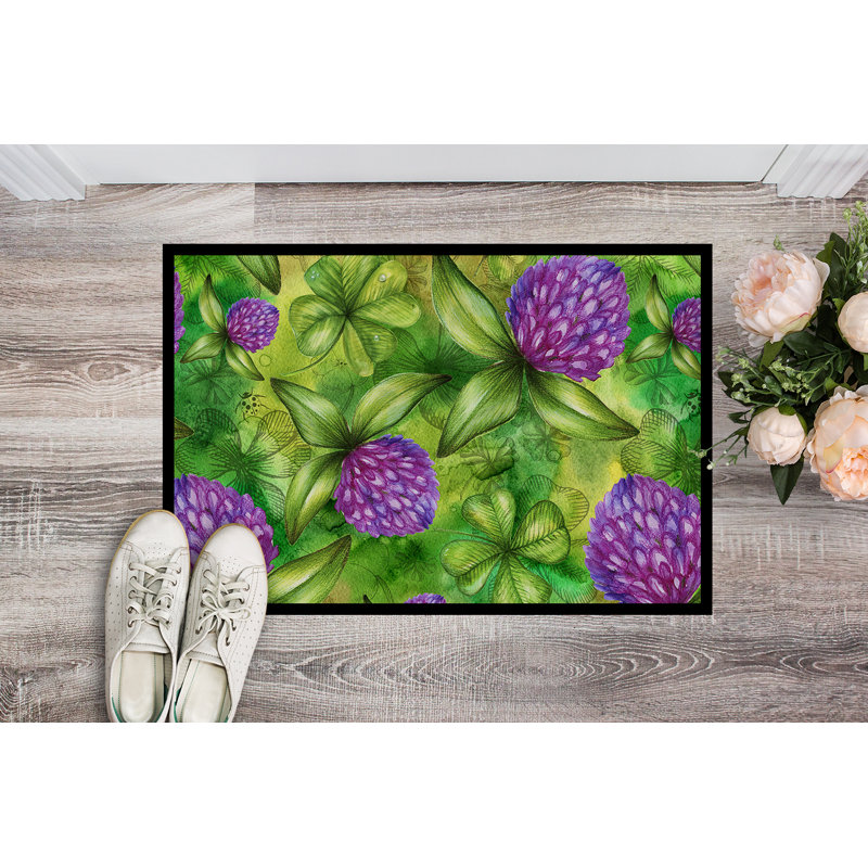 Tapis d'entrée antidérapant Bloom, Vert, l 18 po x L 27 po