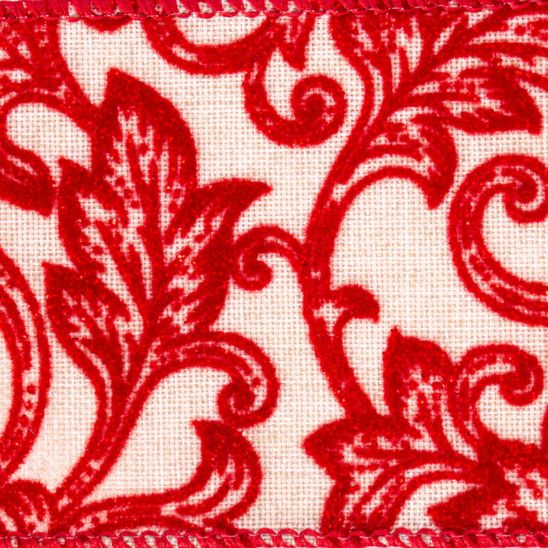 Ruban filigrane, Crème / rouge
