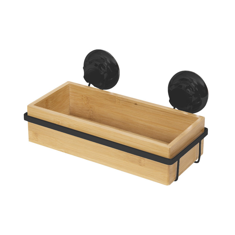Rakestraw Suction Bamboo Shower Basket