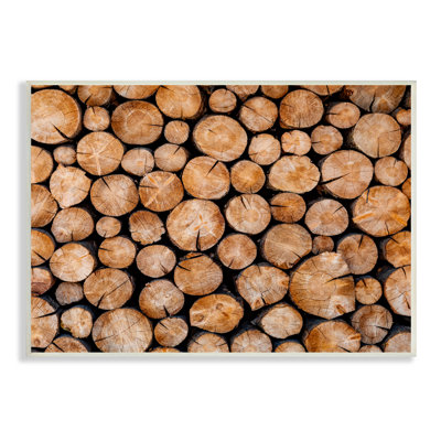 Arbre, bûches de bois, vue aérienne, photographie moderne, art mural sur plaque par Jeff Poe
