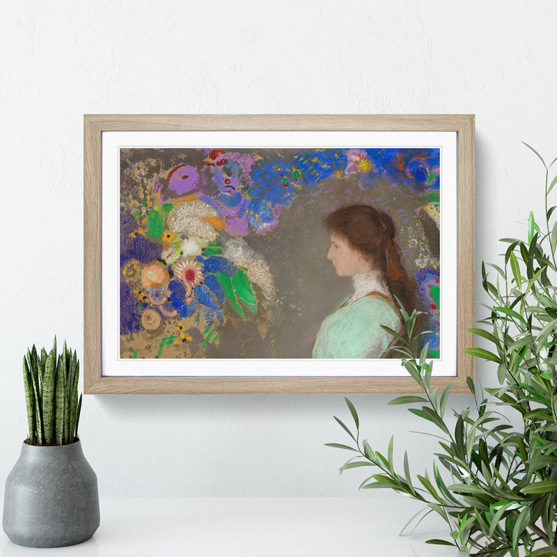 Violette Heymann by Odilon Redon - Picture Frame Painting, Oak, 27cm H x 36cm W x 2cm D