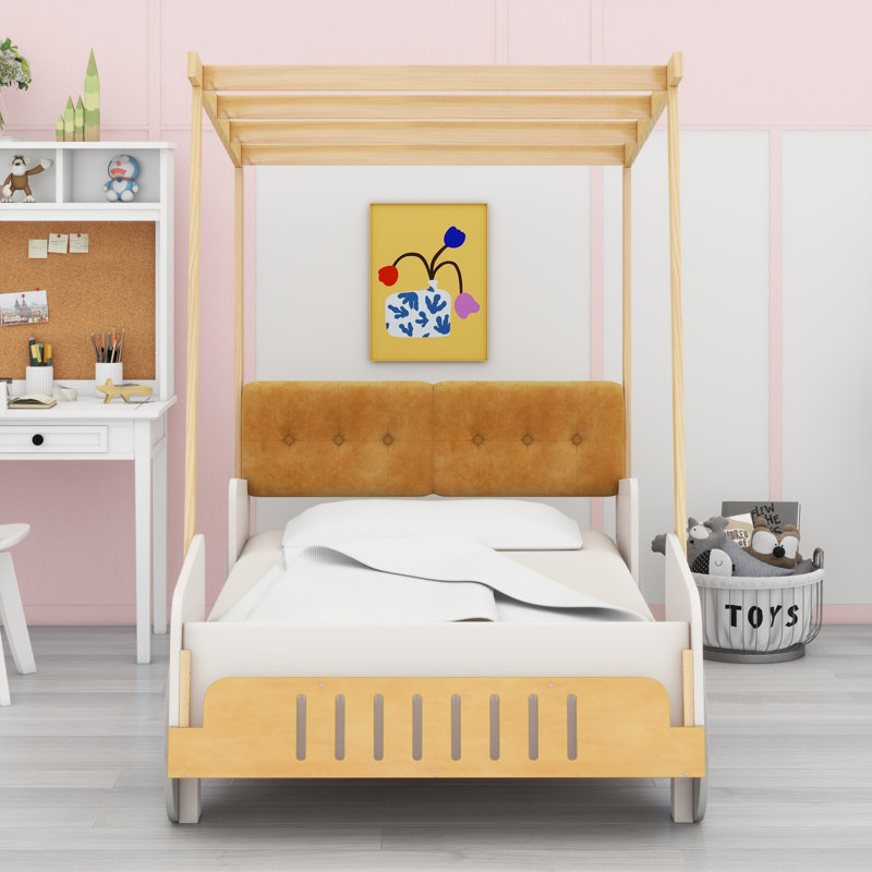  Car Bed With Pillow, Ceiling Cloth, Twin