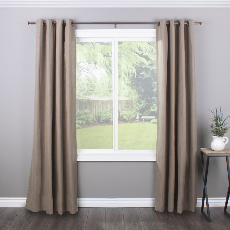 Iniguez Adjustable Single Curtain Rod, 18" - 36" W, Bronze