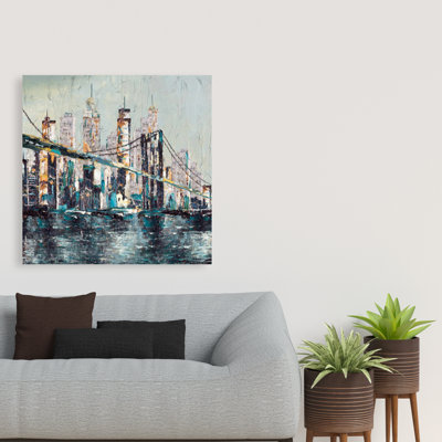 Abstract and Texturized Bridge | Contemporary Architecture Canvas