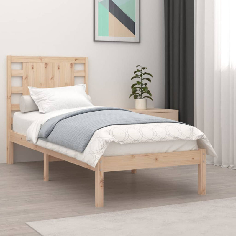 Bed Frame Solid Wood, Single (3'), Natural