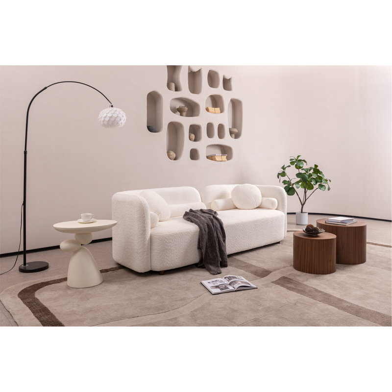 Table basse polyvalente ronde avec tablettes de rangement pratiques pour divers espaces